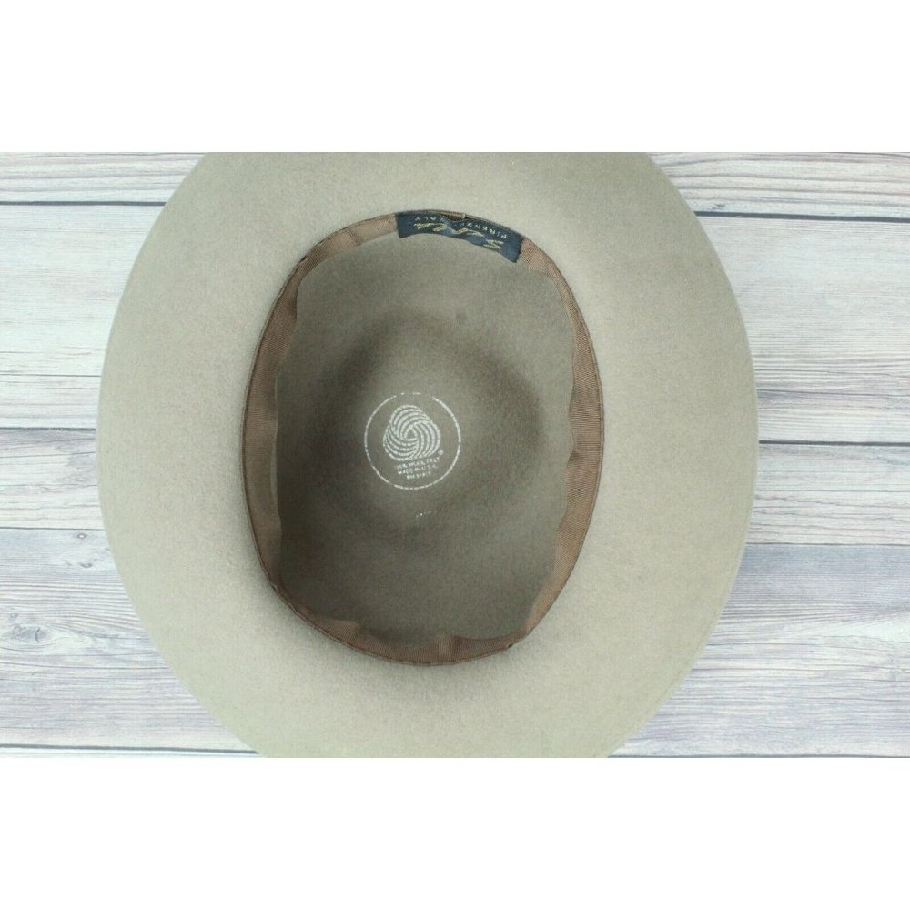 Seala Tan Brown Wool Felt Wide Brim Fedora Hat Italy Made - Picture 7 of 10